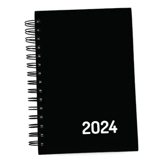 Agenda Executiva 2024 -10 Und- Anual Preta Capa Dura Wire-o Cor Da Capa Preto Liso