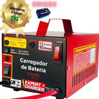 Carregador Baterias Automotivo 12v Pr10 Até 200 Amp + Brinde