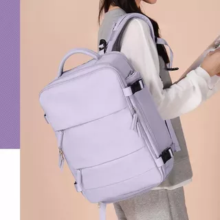 Bolsa Mochila Feminina Notebook Executiva Usb- Impermeavel Cor Lilás