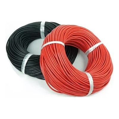 2 Metros - Fio Silicone 10awg (1 Mt Preto + 1 Mt Vermelho)