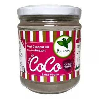 Aceite De Coco Extra Virgen Orgánico 450 Ml - Bioselva