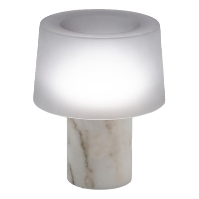 Velador De Mesa Rock-lm-b Base Marmol Tulipa Vidrio Gmg