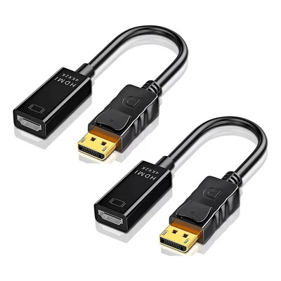 Domoko 2 Pzs Adaptador Convertidor Display Port A Hdmi 4k Fullhd Dp