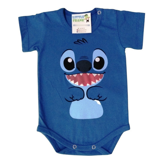 Body Para Bebe Stitch Estampa En Relieve Manga Corta