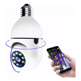 Câmera Lâmpada De Segurança Inteligente Wifi Giro 360