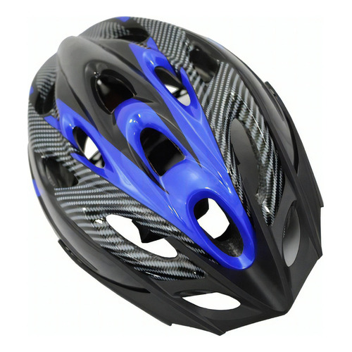 Casco De Carbono Para Bicicleta Con Visera Para Adulto Color Azul Talle L