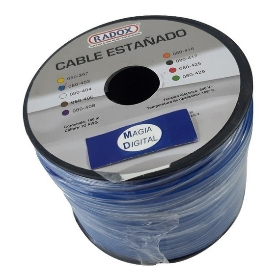 Rollo Cable Estaño Estañado Cal.22 100 Metros Radox 080-4