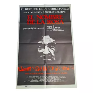 Poster Afiche Cine El Nombre De La Rosa Sean Connery Negro *