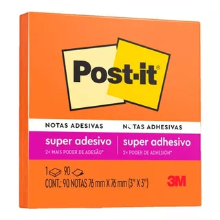 Bloco Post-it 76x76mm Laranja C/ 1 Bloco 90fls 3m