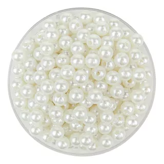 Perlas Plasticas 6mm Cuentas Coser Denario Deco 1000u X100gr