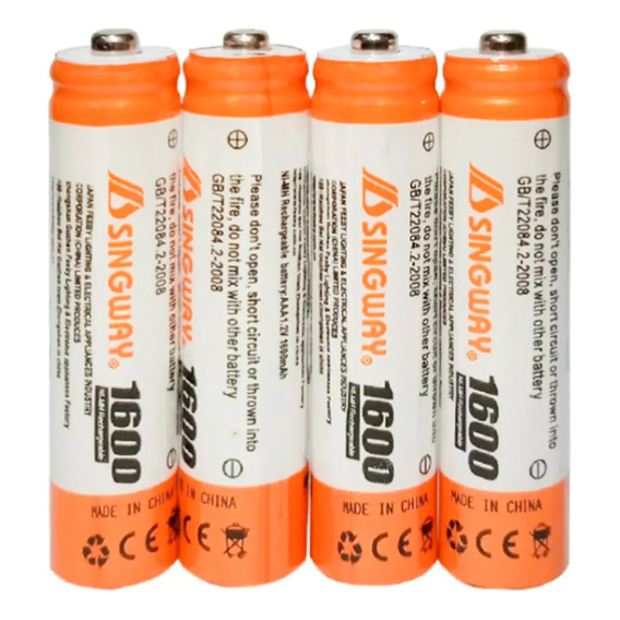 Pilas Recargables Singway Aaa Pack X 4 1600 Mah Febo