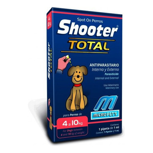 Pipeta Antipulgas Shooter Total Interna Externa Perros 4a10k