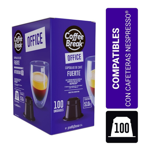 Capsulas Coffee Break Fuerte Office 100 unidades
