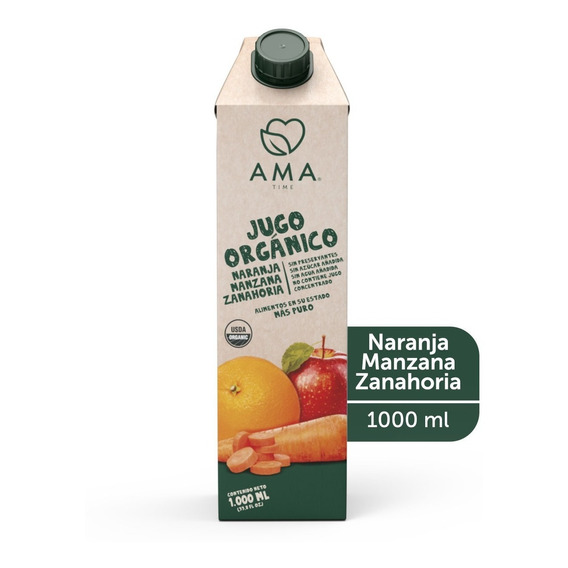 Ama Jugo Naranja Manzana Zanahoria Organico 1lt