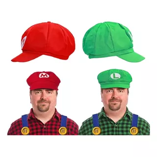 Mario Baseball Cap Anime Game Character (rojo + Verde)