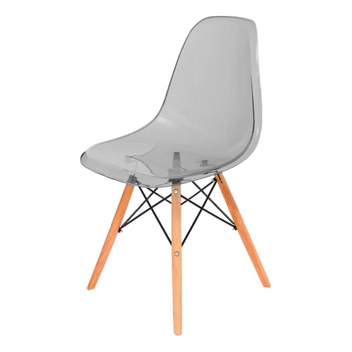 Silla Eames Minimalista Moderna Transparente Color de la estructura de la silla Gris Color del asiento Gris Diseño de la tela Gris