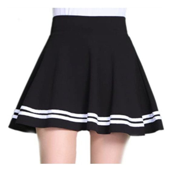 Falda Con Líneas Mini Falda Prensada Coreana Kawaii 