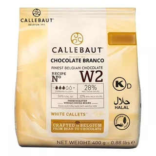 Callebaut Chocolate Belga Branco W2 Cacau 28% 400g Promoção