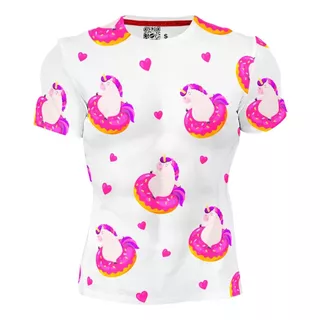 Playera Full Print Deportiva Hdrg Unicornios Rosados 