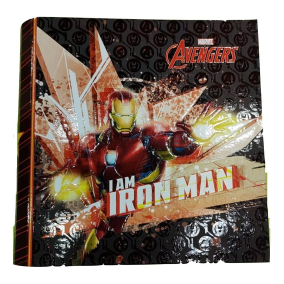 Carpeta Escolar 3 Anillos  Avengers Iron Man Ppr Lceaven6