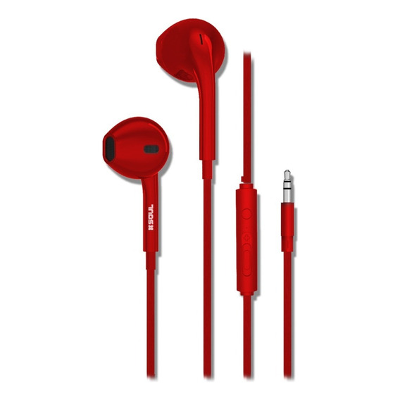 Auriculares Soul S389 Manos Libres Microfono Color Rojo
