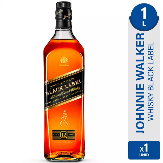 Whisky Johnnie Walker Black Label Etiqueta Negra 1 Lt 