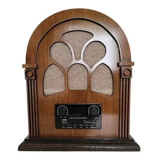 Rádio Retrô Capelinha, Vintage, De Madeira Mdf, Bluetooth