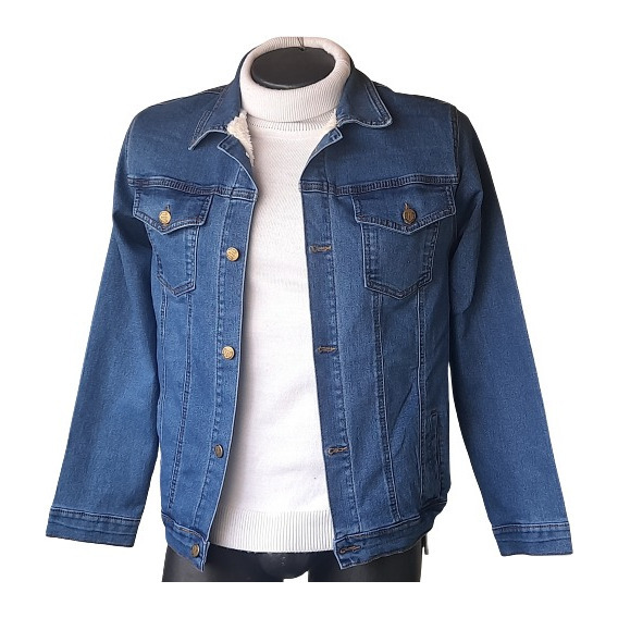 Hermosa Chaqueta Hombre Clasica D Jean Forro Ovejero 