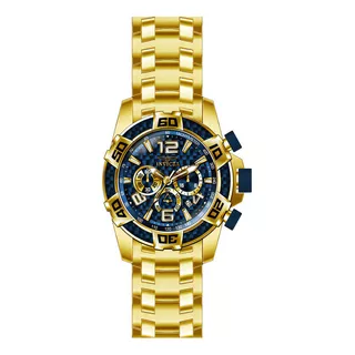 Reloj Invicta 25852 Oro Hombres Color De La Correa Dorado Color Del Bisel Azul Color Del Fondo Azul