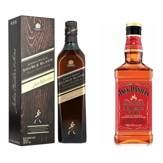 Whisky Jw Double Black 750ml + Jack Daniel´s Fire 750ml