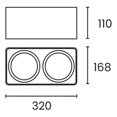 Plafon Cardanico 2 Luces Vancouver Blanco Apto Led Ar111