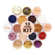 Glitter Pigmento Flocado Bitarra Asa De Borboleta Kit Com 10