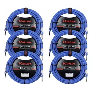 Pack 6 Cables De Instrumento 3 Mts Kirlin Azul Envío Gratis