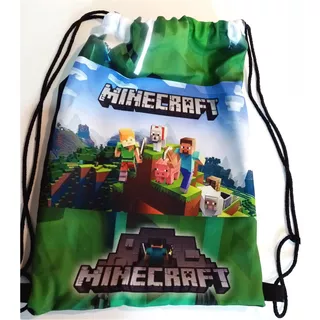 Mochila De Tela, Estampada Mincecraft