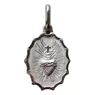 Medalla Plata 925 Sagrado Corazón Jesús #145 