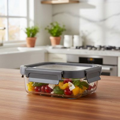 Contenedor Táper Home Concept Vidrio Hermético 20330 P Gris Oscuro