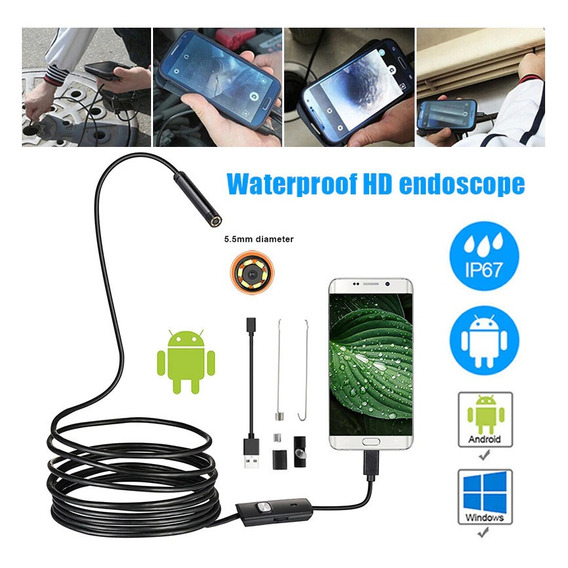 Camara Endoscopica 5mt Endoscopio Android Boroscopio Celular