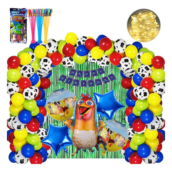 Kit Decoracion Globos Compatible Granja Zenon Gallo+globo110