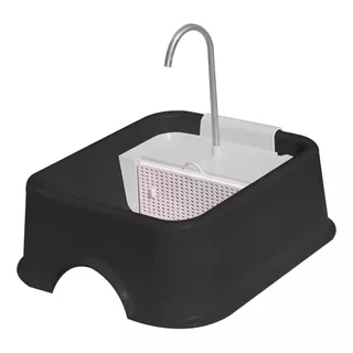 Bebedouro Para Cachorros E Gatos Fonte Com Água Corrente Joy Cor Preto Quadrado Bivolt