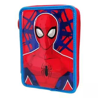 Cartuchera Canopla Spiderman 1 Piso Con Utiles Ha587 Cresko