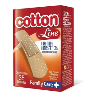 Curativos Antisséptico Adesivo Cotton Linr 35 Unidades Pele