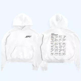 Buzo Hoodie Canguro F1 Fórmula Uno Calendar Circuitos 2024