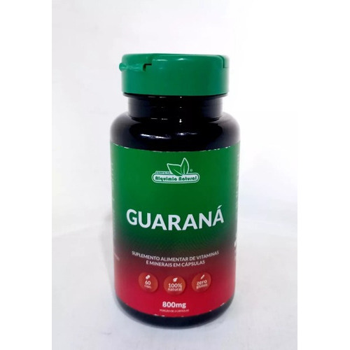 Guaraná 800 Mg Vigorizante 60 Cáps Alquimia Natural Sabor Neutro