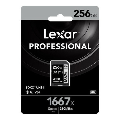 Memoria Lexar 256 Gb Professional 1667x 250 Mb/s Sdxc Uhs-ii