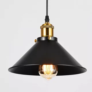 Lámpara Colgante Simple Atmósfera Vintage Industrial (negra)