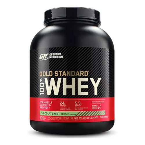 Suplemento en polvo Optimum Nutrition  Proteína Gold Standard 100% Whey proteína sabor chocolate mint en pote de 2.22kg