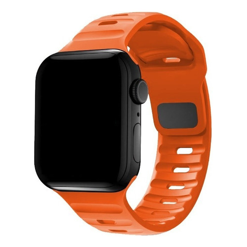 Correa / Pulsera Silicona Sport Compatible Con Apple Watch Color Naranja 38 / 40 / 41 Mm