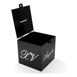 Caja De Acrilico ,caja Para Sobres,color Negro Personalizada