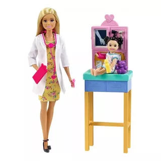  Barbie Profissões Médica Pediatra Loira Gtn51