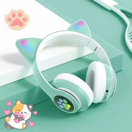 Headphone Headset Gatinho Orelha De Gato Com Led Fone De Ouvido